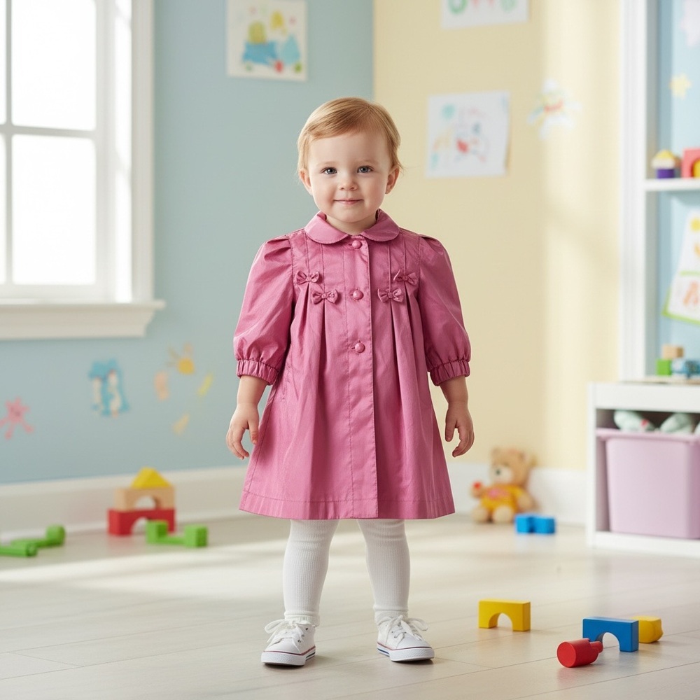 The CUTEST Pink bows Vintage Rothschild Rain Coat